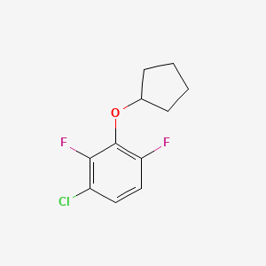 molecular formula C11H11ClF2O B8031648 1-Chloro-3-(cyclopentyloxy)-2,4-difluorobenzene 