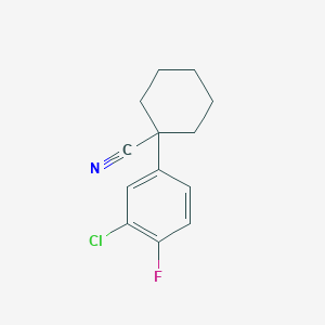 molecular formula C13H13ClFN B8031652 1-(3-Chloro-4-fluorophenyl)cyclohexanecarbonitrile CAS No. 944352-60-7