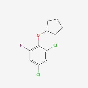 molecular formula C11H11Cl2FO B8031754 1,5-Dichloro-2-(cyclopentyloxy)-3-fluorobenzene 