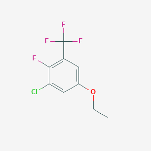 molecular formula C9H7ClF4O B8031780 1-Chloro-5-ethoxy-2-fluoro-3-(trifluoromethyl)benzene 