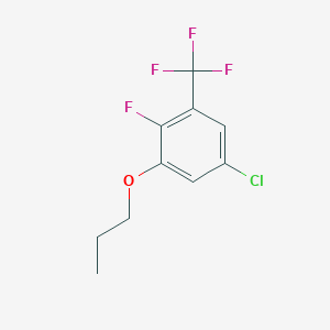 molecular formula C10H9ClF4O B8031860 5-Chloro-2-fluoro-1-propoxy-3-(trifluoromethyl)benzene 