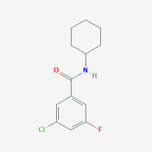 molecular formula C13H15ClFNO B8031901 3-Chloro-N-cyclohexyl-5-fluorobenzamide 