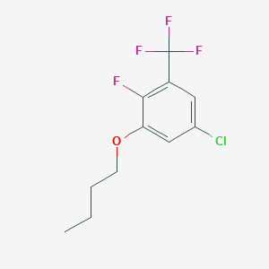 molecular formula C11H11ClF4O B8031913 1-Butoxy-5-chloro-2-fluoro-3-(trifluoromethyl)benzene 