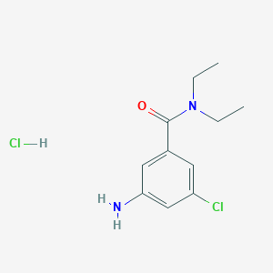 molecular formula C11H16Cl2N2O B8031918 3-Amino-5-chloro-N,N-diethylbenzamide hydrochloride 