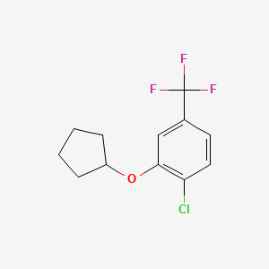 molecular formula C12H12ClF3O B8031930 1-Chloro-2-(cyclopentyloxy)-4-(trifluoromethyl)benzene 