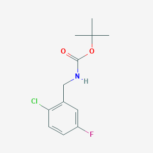 molecular formula C12H15ClFNO2 B8031951 Tert-butyl N-[(2-chloro-5-fluorophenyl)methyl]carbamate 