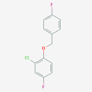 molecular formula C13H9ClF2O B8031974 2-Chloro-4-fluoro-1-[(4-fluorophenyl)methoxy]benzene 