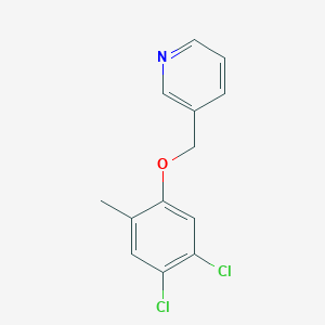 molecular formula C13H11Cl2NO B8031991 3-(4,5-Dichloro-2-methylphenoxymethyl)pyridine 