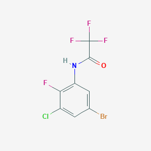 molecular formula C8H3BrClF4NO B8032066 N-(5-Bromo-3-chloro-2-fluorophenyl)-2,2,2-trifluoroacetamide 