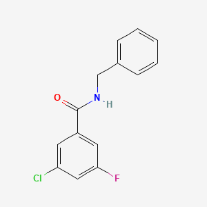 molecular formula C14H11ClFNO B8032070 N-Benzyl-3-chloro-5-fluorobenzamide 