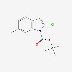 molecular formula C14H16ClNO2 B8032142 tert-butyl 2-chloro-6-methyl-1H-indole-1-carboxylate 