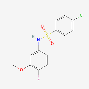 molecular formula C13H11ClFNO3S B8032245 4-chloro-N-(4-fluoro-3-methoxyphenyl)benzene-1-sulfonamide 