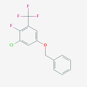 molecular formula C14H9ClF4O B8032246 5-(Benzyloxy)-1-chloro-2-fluoro-3-(trifluoromethyl)benzene 