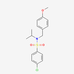molecular formula C17H20ClNO3S B8032287 4-chloro-N-[(4-methoxyphenyl)methyl]-N-(propan-2-yl)benzene-1-sulfonamide 