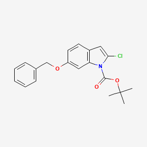 molecular formula C20H20ClNO3 B8032295 tert-butyl 6-(benzyloxy)-2-chloro-1H-indole-1-carboxylate 