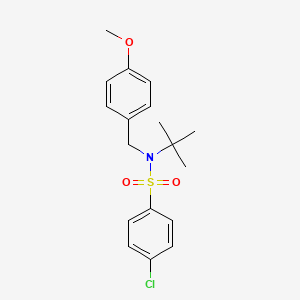 molecular formula C18H22ClNO3S B8032297 N-tert-butyl-4-chloro-N-[(4-methoxyphenyl)methyl]benzene-1-sulfonamide 