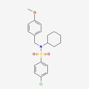 4-chloro-N-cyclohexyl-N-[(4-methoxyphenyl)methyl]benzene-1-sulfonamide