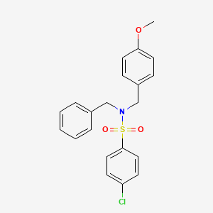 molecular formula C21H20ClNO3S B8032320 N-benzyl-4-chloro-N-[(4-methoxyphenyl)methyl]benzene-1-sulfonamide 