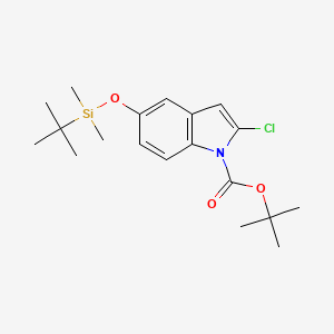 molecular formula C19H28ClNO3Si B8032322 tert-butyl 5-[(tert-butyldimethylsilyl)oxy]-2-chloro-1H-indole-1-carboxylate 