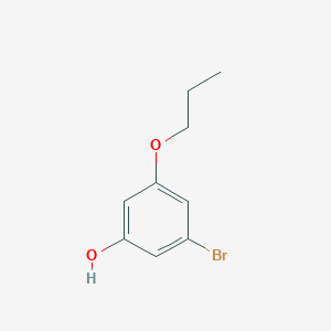 molecular formula C9H11BrO2 B8032639 3-Bromo-5-propoxyphenol 