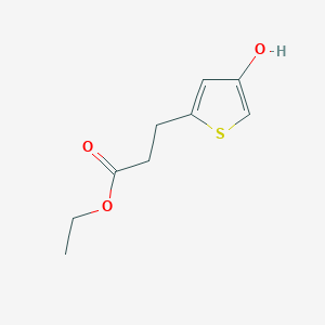 molecular formula C9H12O3S B8032647 Ethyl 3-(4-hydroxythiophen-2-YL)propanoate 
