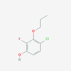 molecular formula C9H10ClFO2 B8032709 4-Chloro-2-fluoro-3-propoxyphenol 