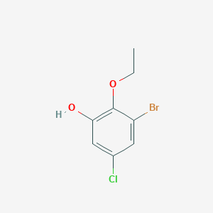 molecular formula C8H8BrClO2 B8032775 3-Bromo-5-chloro-2-ethoxyphenol 
