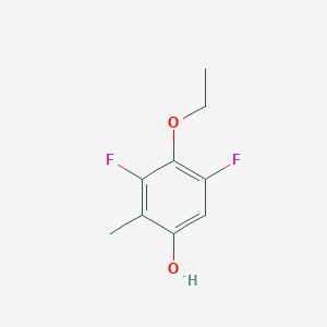 molecular formula C9H10F2O2 B8032818 4-Ethoxy-3,5-difluoro-2-methylphenol 