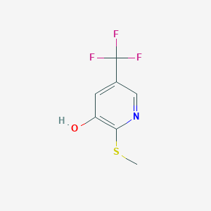 molecular formula C7H6F3NOS B8032824 2-(Methylsulfanyl)-5-(trifluoromethyl)pyridin-3-OL 