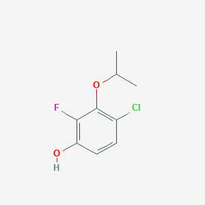 molecular formula C9H10ClFO2 B8032940 4-Chloro-2-fluoro-3-(propan-2-yloxy)phenol 