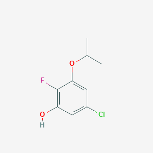 molecular formula C9H10ClFO2 B8032948 5-Chloro-2-fluoro-3-(propan-2-yloxy)phenol 