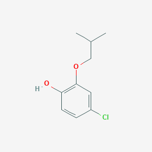 molecular formula C10H13ClO2 B8032955 4-Chloro-2-(2-methylpropoxy)phenol 