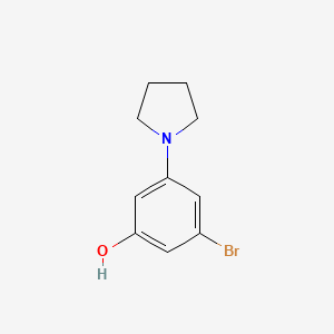 molecular formula C10H12BrNO B8033056 3-Bromo-5-(pyrrolidin-1-YL)phenol 