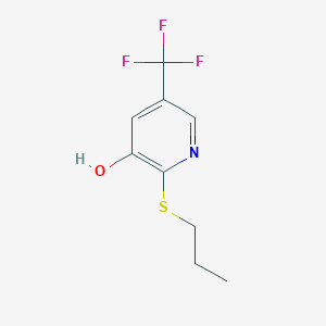 molecular formula C9H10F3NOS B8033074 2-(Propylsulfanyl)-5-(trifluoromethyl)pyridin-3-OL 