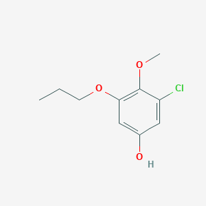 molecular formula C10H13ClO3 B8033126 3-Chloro-4-methoxy-5-propoxyphenol 