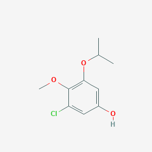 molecular formula C10H13ClO3 B8033135 3-Chloro-4-methoxy-5-(propan-2-yloxy)phenol 
