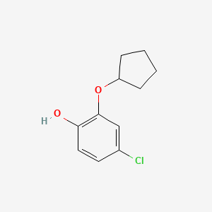 molecular formula C11H13ClO2 B8033174 4-Chloro-2-(cyclopentyloxy)phenol 