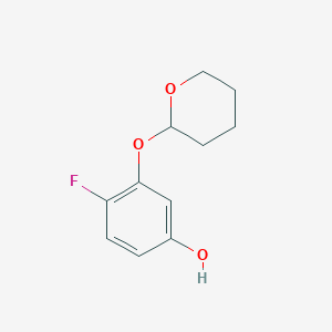 molecular formula C11H13FO3 B8033177 4-Fluoro-3-(oxan-2-yloxy)phenol 