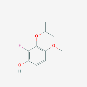 molecular formula C10H13FO3 B8033223 2-Fluoro-4-methoxy-3-(propan-2-yloxy)phenol 