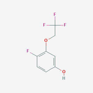 molecular formula C8H6F4O2 B8033250 4-Fluoro-3-(2,2,2-trifluoroethoxy)phenol 
