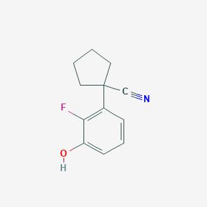1-(2-Fluoro-3-hydroxyphenyl)cyclopentane-1-carbonitrile