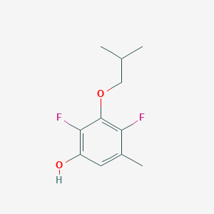 molecular formula C11H14F2O2 B8033283 2,4-Difluoro-5-methyl-3-(2-methylpropoxy)phenol 