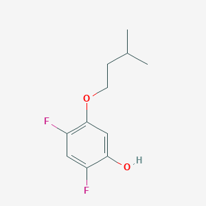 molecular formula C11H14F2O2 B8033294 2,4-Difluoro-5-(3-methylbutoxy)phenol 