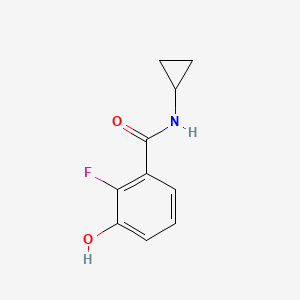 molecular formula C10H10FNO2 B8033345 N-Cyclopropyl-2-fluoro-3-hydroxybenzamide 