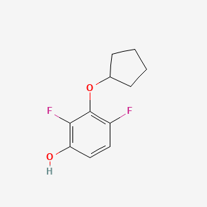 molecular formula C11H12F2O2 B8033350 3-(Cyclopentyloxy)-2,4-difluorophenol 