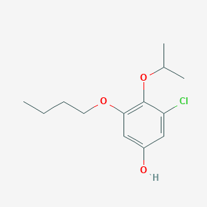 molecular formula C13H19ClO3 B8033401 3-Butoxy-5-chloro-4-(propan-2-yloxy)phenol 
