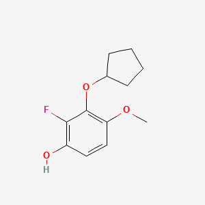 molecular formula C12H15FO3 B8033417 3-(Cyclopentyloxy)-2-fluoro-4-methoxyphenol 