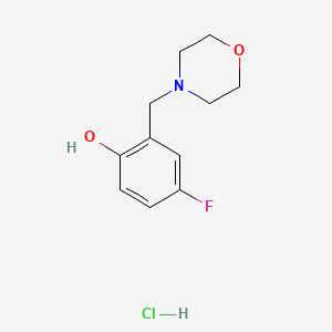 molecular formula C11H15ClFNO2 B8033431 4-Fluoro-2-(morpholin-4-ylmethyl)phenol hydrochloride 