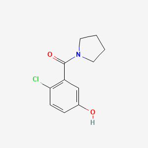 molecular formula C11H12ClNO2 B8033516 4-Chloro-3-[(pyrrolidin-1-yl)carbonyl]phenol 