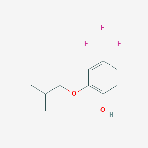 molecular formula C11H13F3O2 B8033541 2-(2-Methylpropoxy)-4-(trifluoromethyl)phenol 